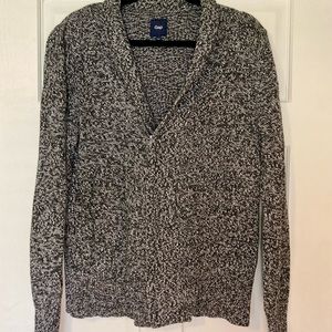 Gap Mens Medium 1/2 zip black and white mens sweater.
